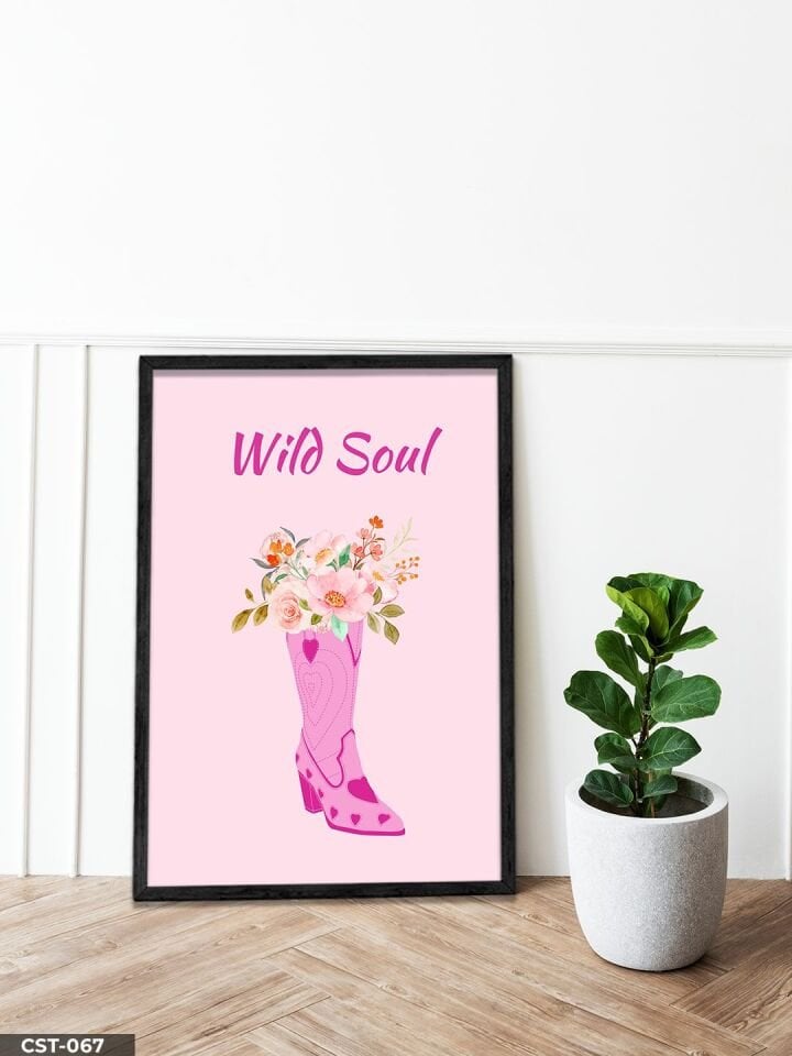 Wild Soul Vahşi Ruh Tek Parça Ahşap Çerçeveli Tablo Siyah - 20 x 30 CM