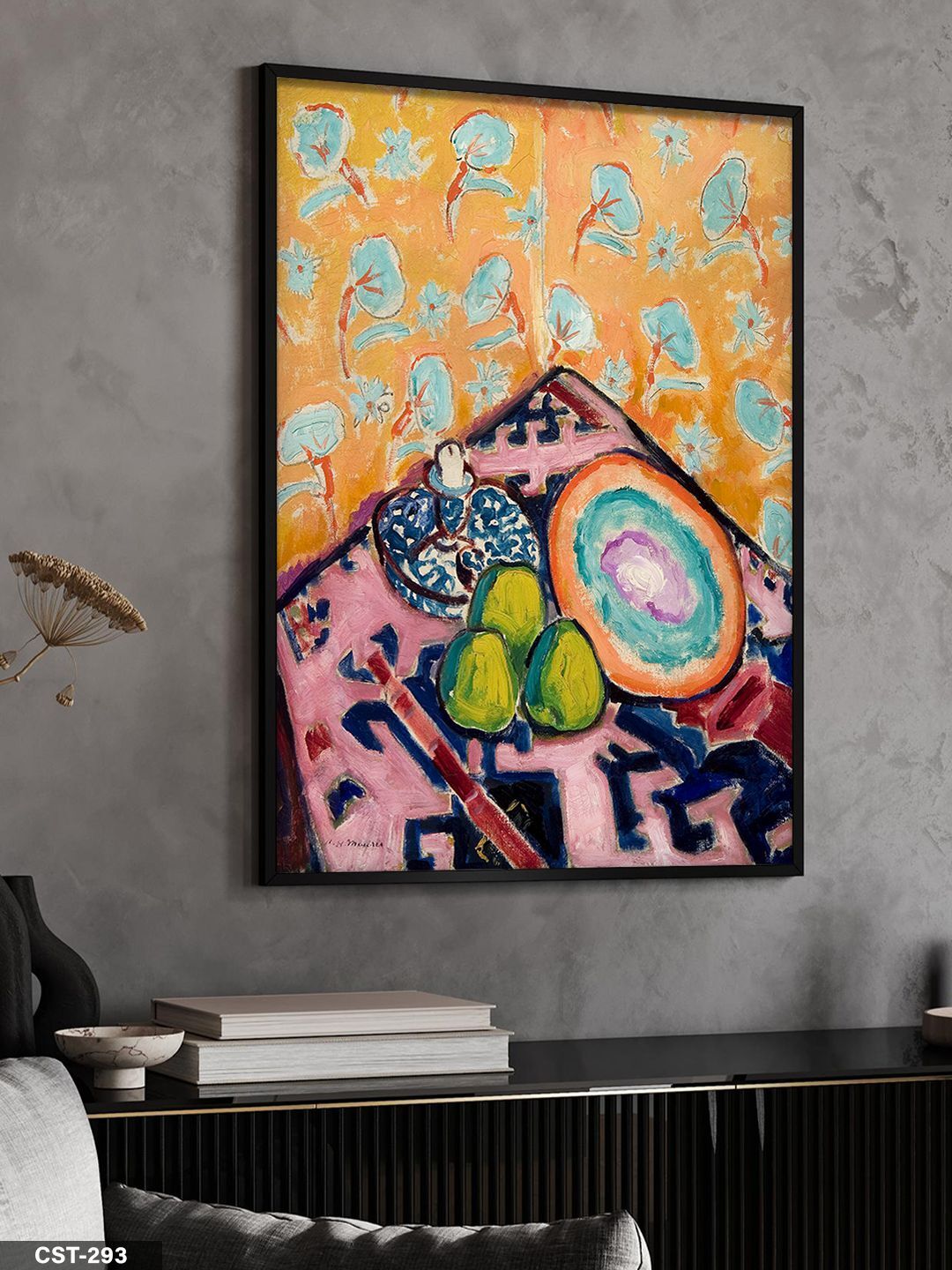 Fikret Mualla Tek Parça Ahşap Çerçeveli Tablo Siyah - 50 x 70 CM