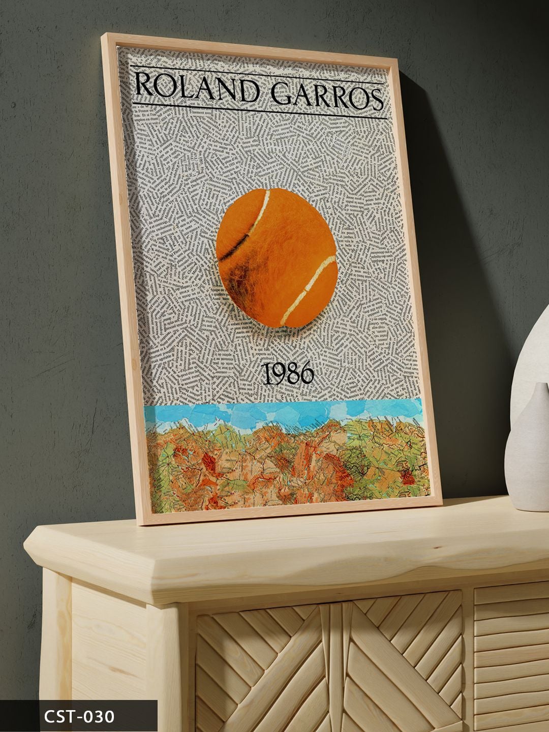 Roland Garros 1986 Tek Parça Ahşap Çerçeveli Tablo