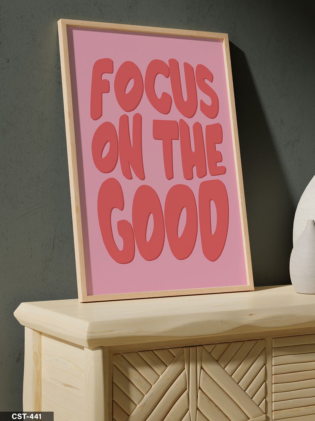 Focus On The Good Tek Parça Ahşap Çerçeveli Tablo Naturel - 20 x 30 CM