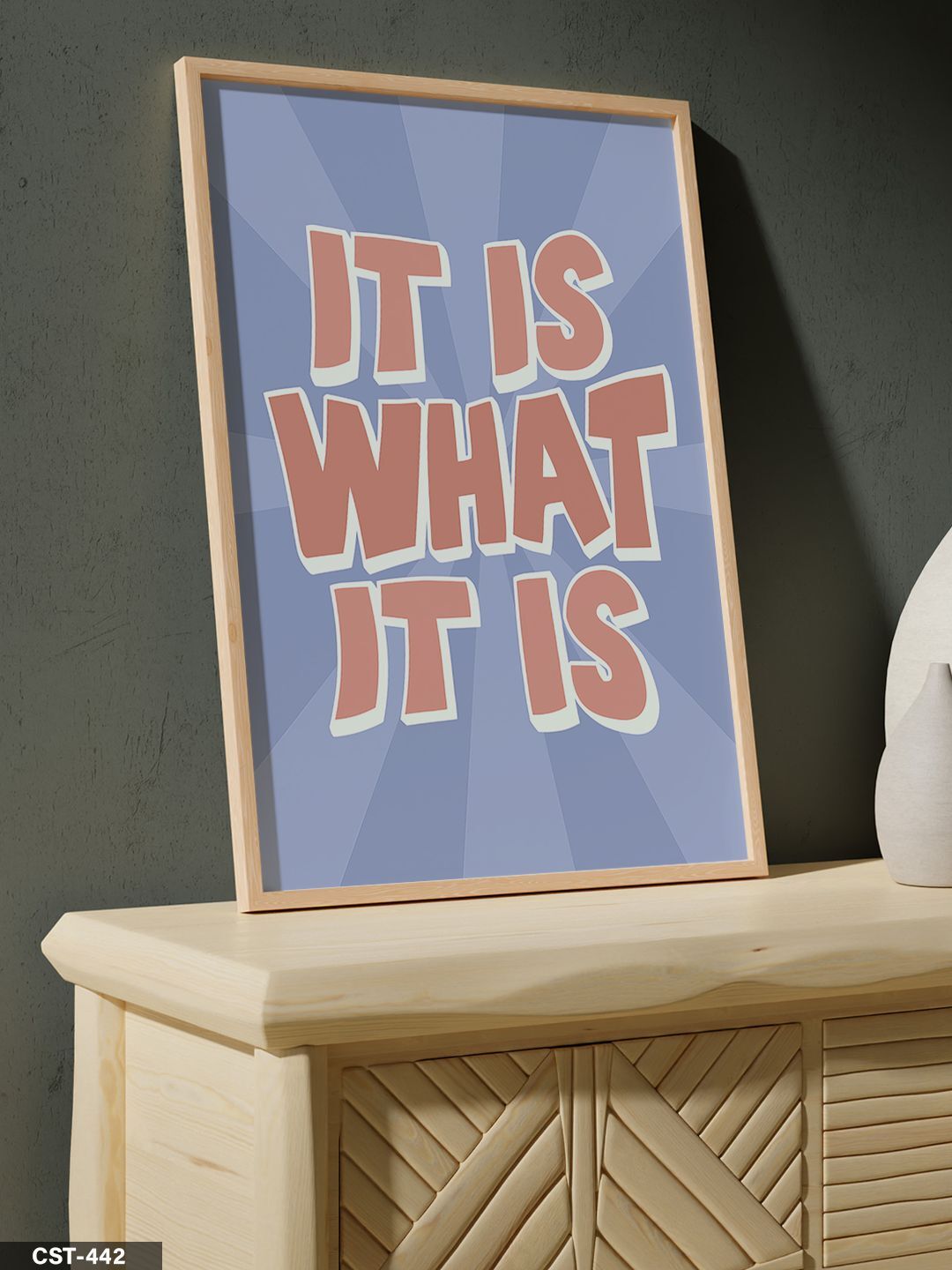 It Is What It Is Tek Parça Ahşap Çerçeveli Tablo Naturel - 20 x 30 CM
