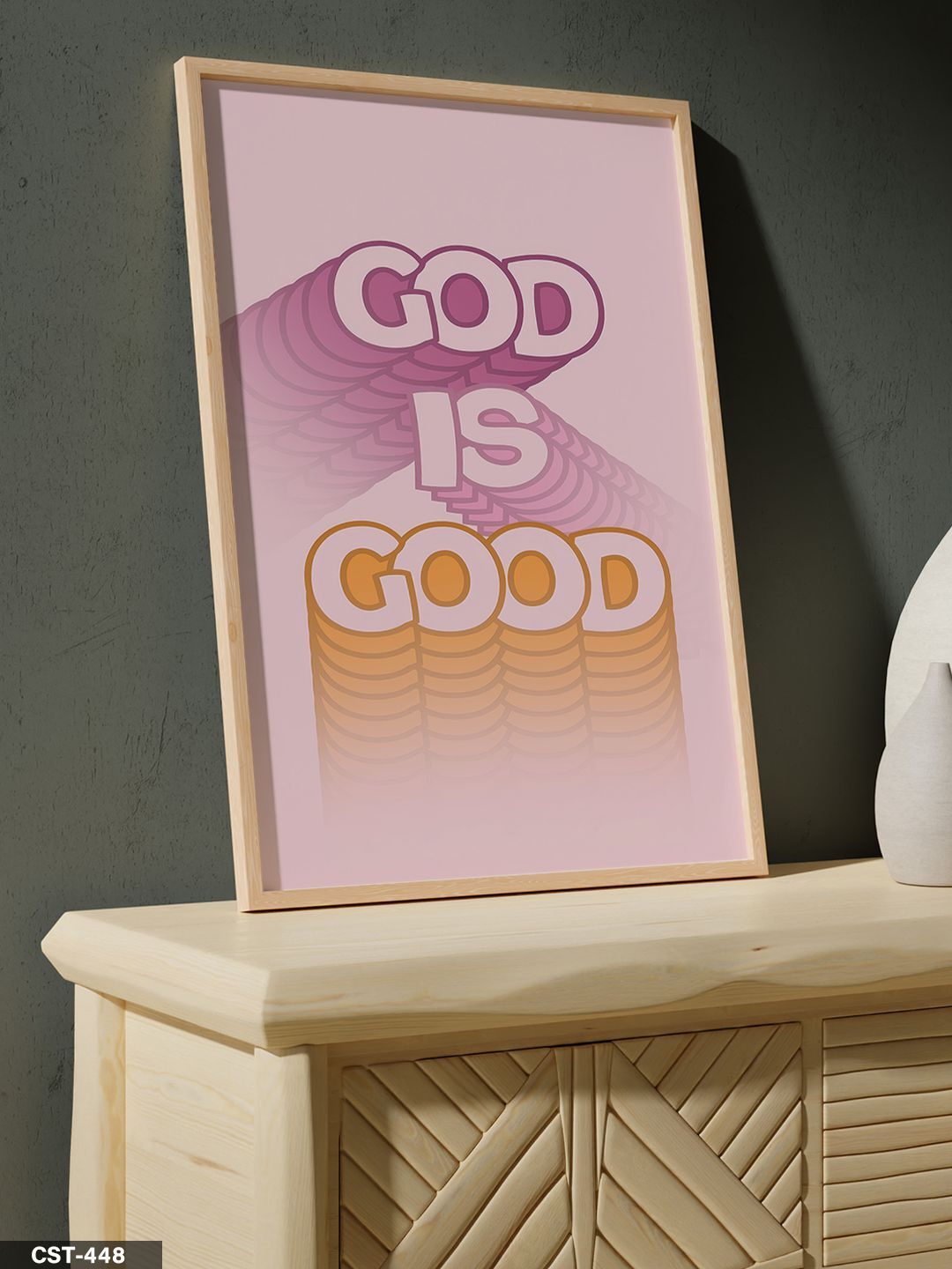 God İs Good Tek Parça Ahşap Çerçeveli Tablo Naturel - 20 x 30 CM