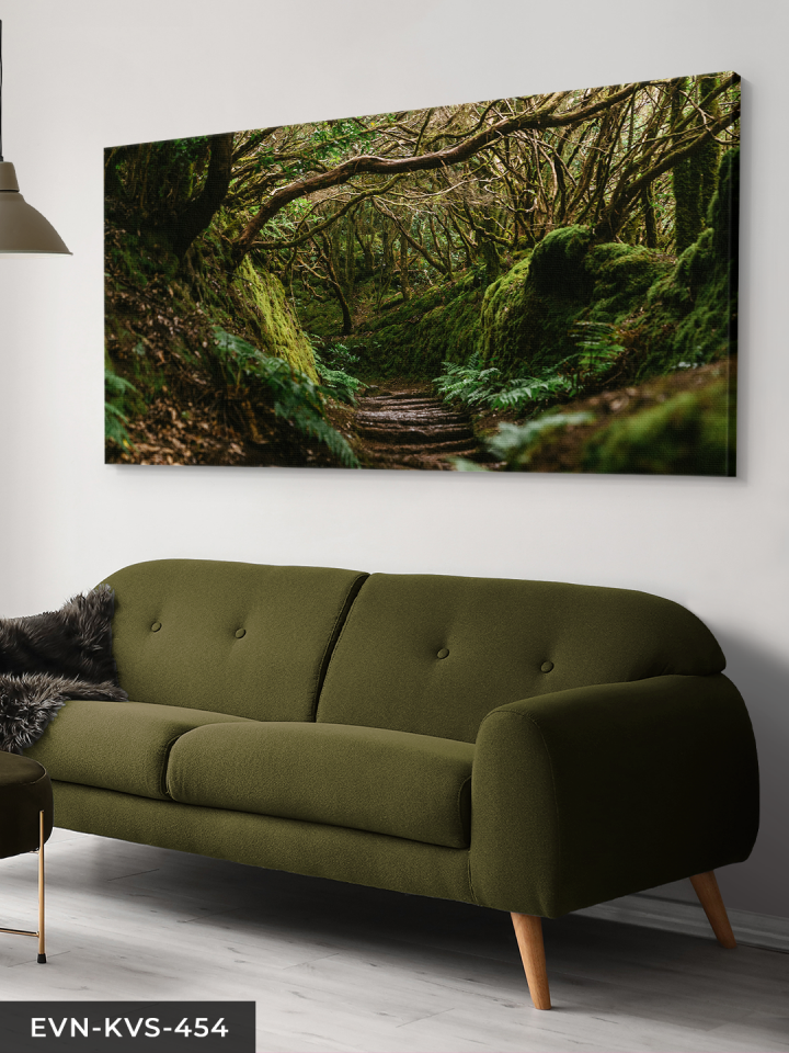 Orman Yolu Tek Parça Kanvas - Canvas Tablo 140 x 90 CM - Çok Renkli