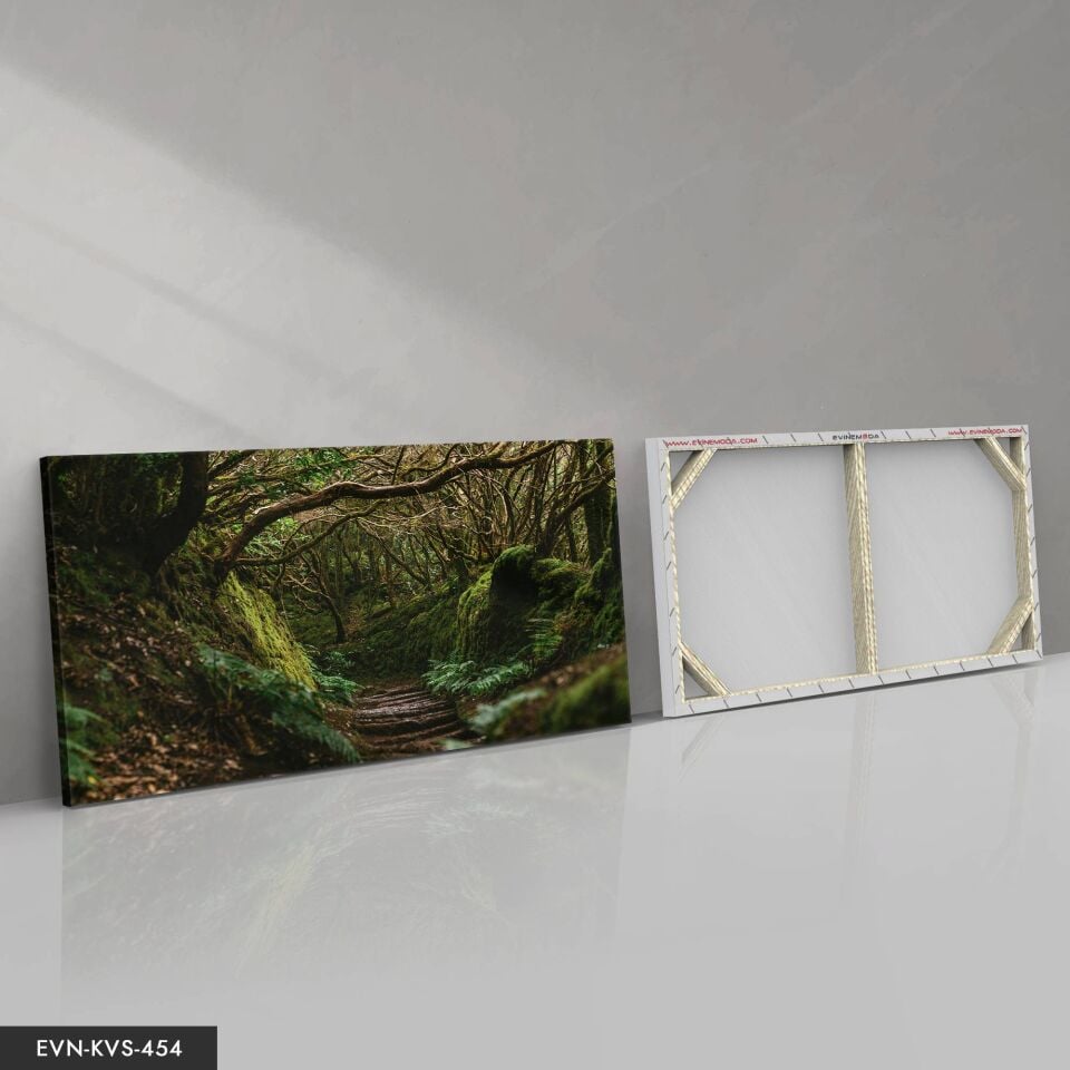 Orman Yolu Tek Parça Kanvas - Canvas Tablo 40 x 30 CM - Çok Renkli