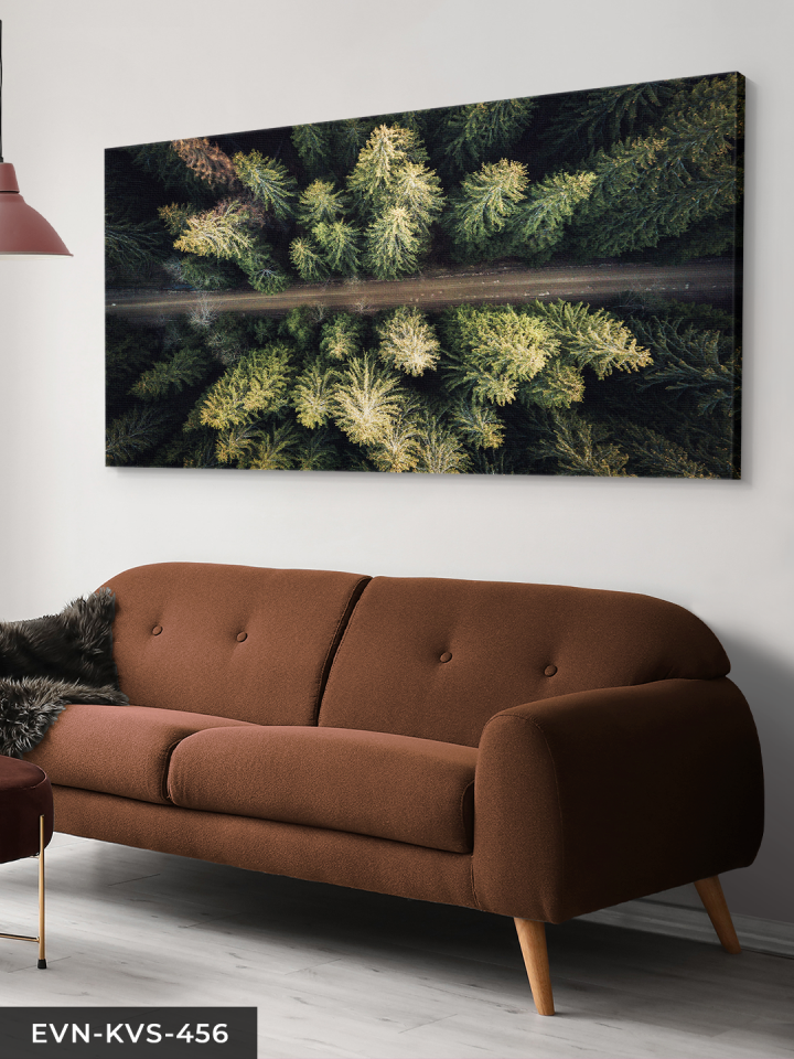 Orman Yolu Tek Parça Kanvas - Canvas Tablo 140 x 90 CM - Çok Renkli