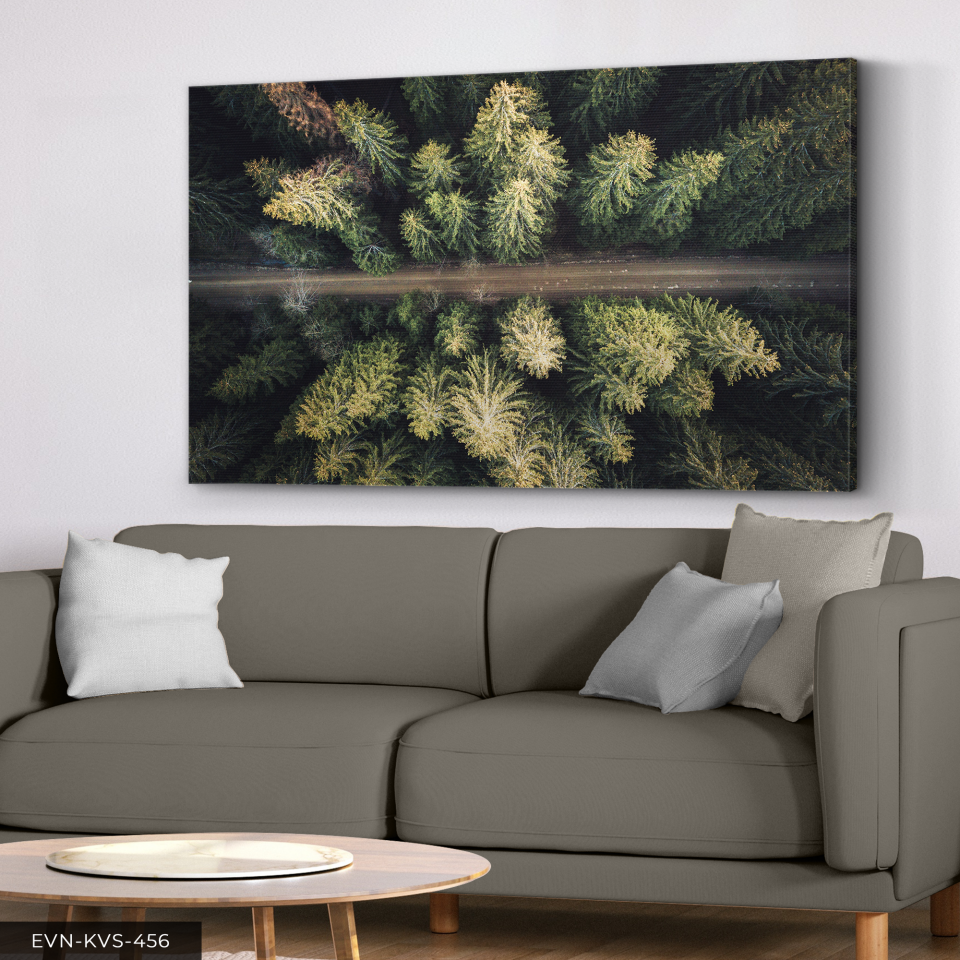 Orman Yolu Tek Parça Kanvas - Canvas Tablo 140 x 90 CM - Çok Renkli