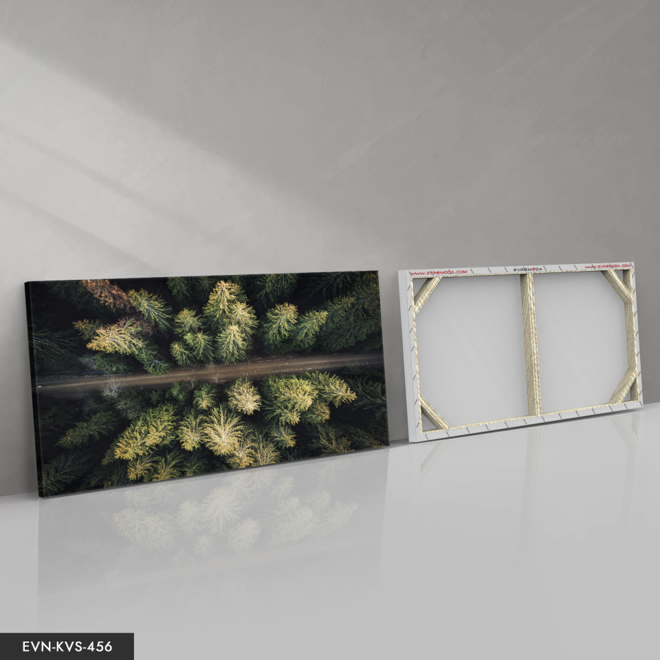 Orman Yolu Tek Parça Kanvas - Canvas Tablo 140 x 90 CM - Çok Renkli