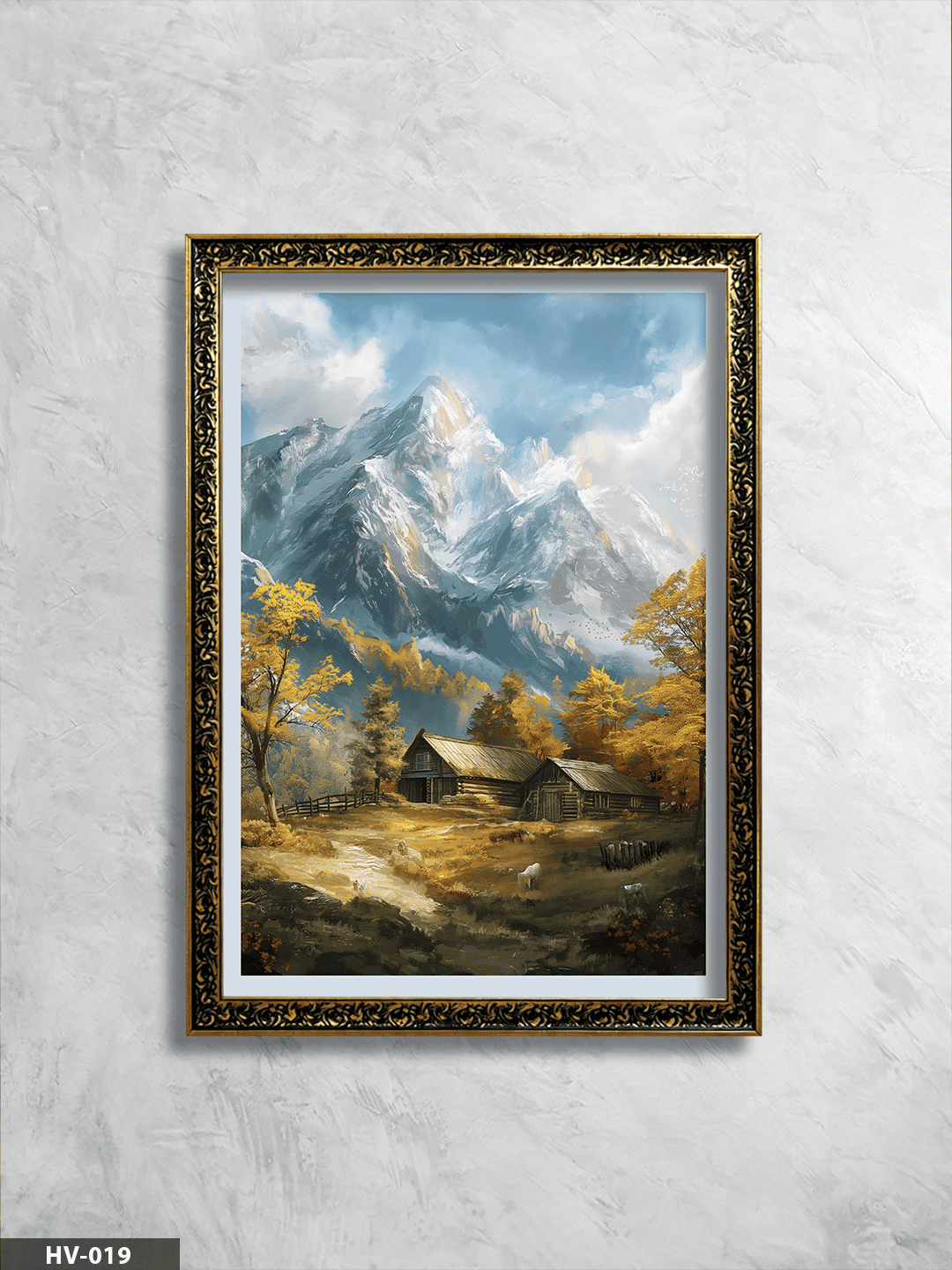 Yağlı Boya Görünümlü Manzara Vintage Desenli Premium Çerçeveli Tek Parça Tablo 75x55 CM HV