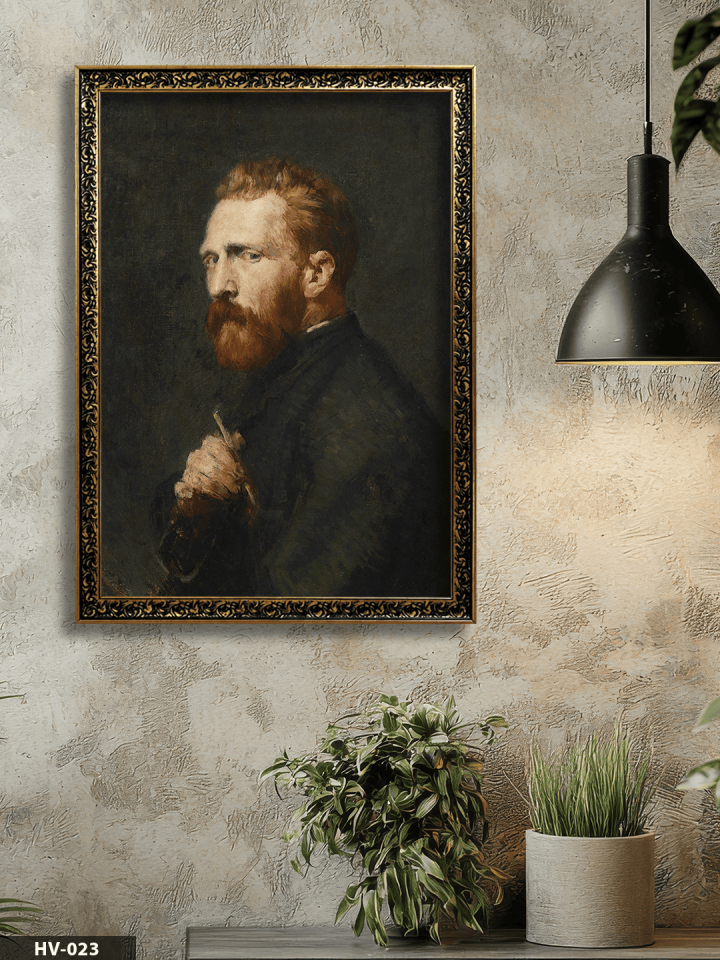 Vincent Van Gogh Vintage Desenli Premium Çerçeveli Tek Parça Tablo 75x55 CM HV
