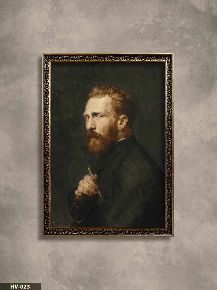 Vincent Van Gogh Vintage Desenli Premium Çerçeveli Tek Parça Tablo 75x55 CM HV