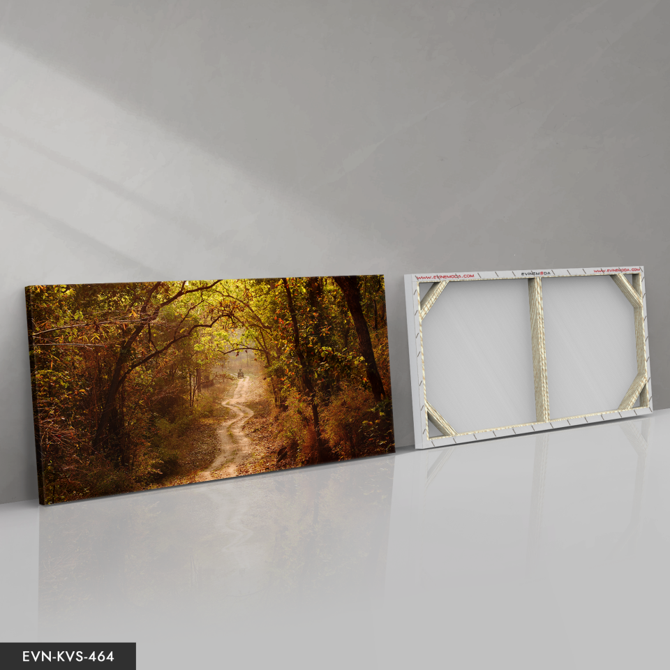Orman Yolu Tek Parça Kanvas - Canvas Tablo 140 x 90 CM - Çok Renkli