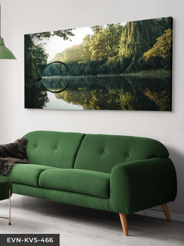 Göl Üzerinde Köprü Tek Parça Kanvas - Canvas Tablo