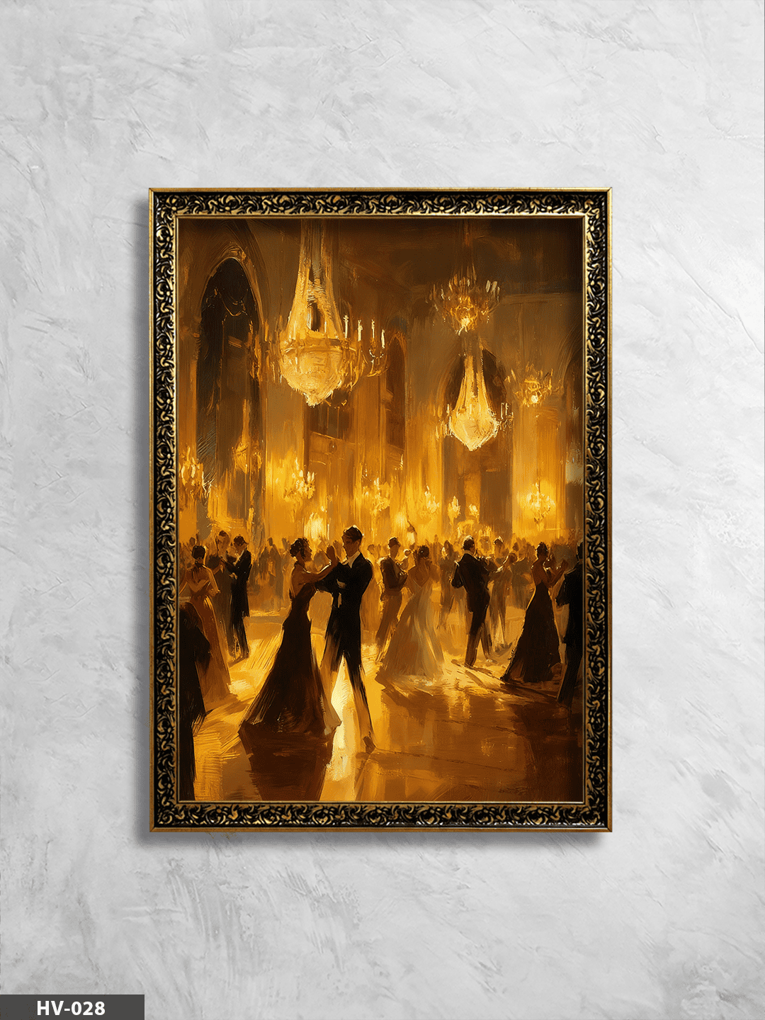 Dans Gecesi Vintage Desenli Premium Çerçeveli Tek Parça Tablo 75x55 CM HV