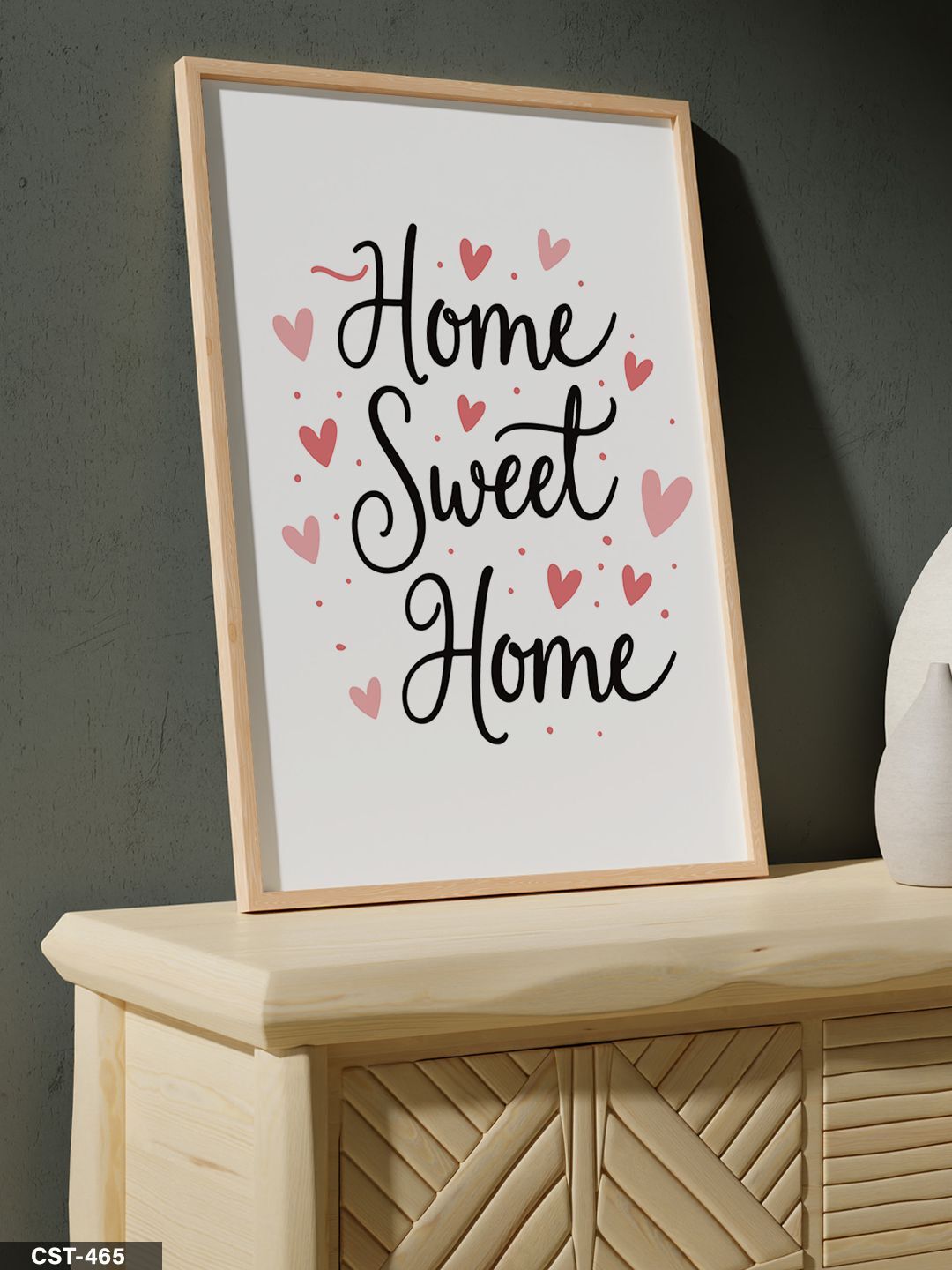 Home Sweet Home Tek Parça Ahşap Çerçeveli Tablo Naturel - 20 x 30 CM