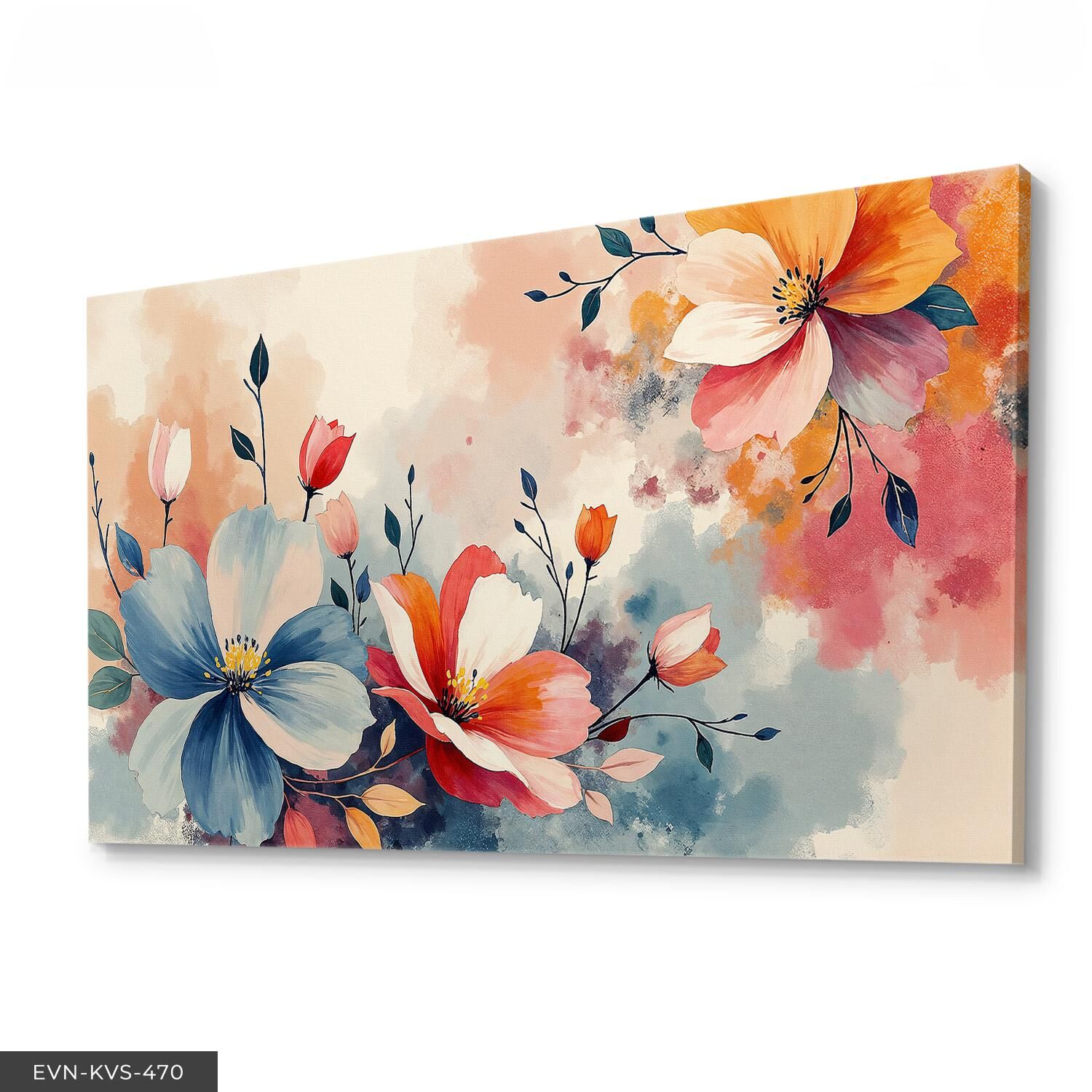 Canlı Renkli Çiçekler Tek Parça Kanvas - Canvas Tablo