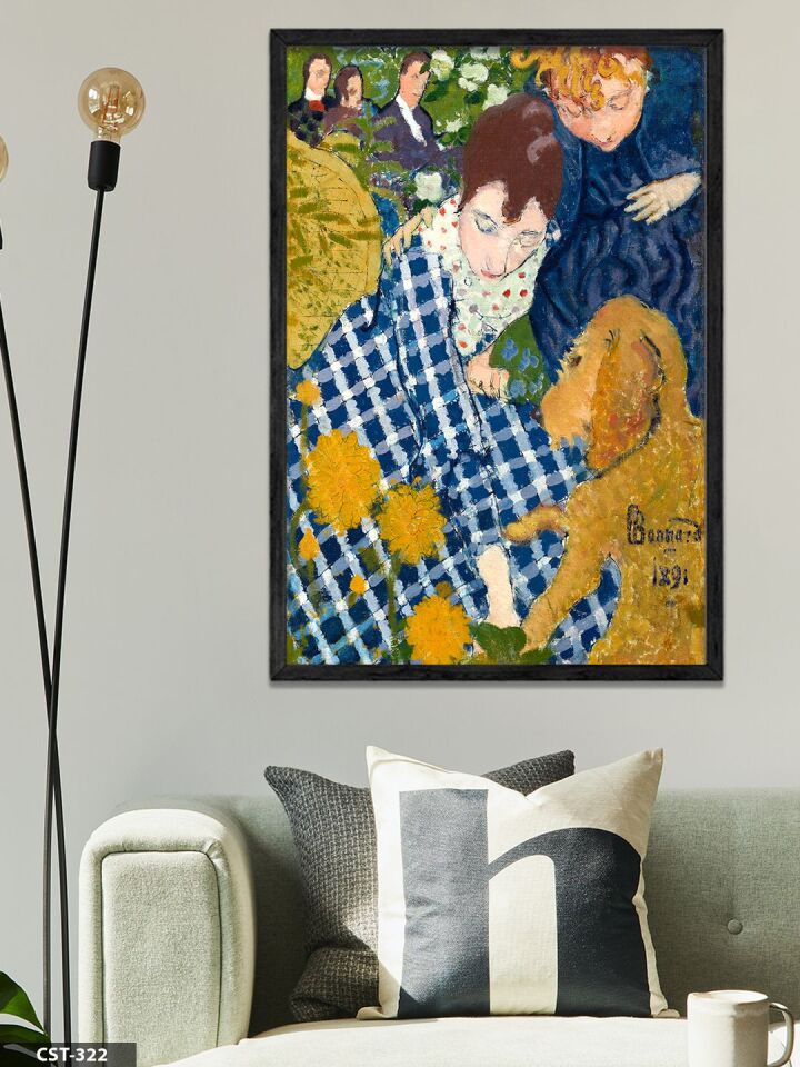 Edouard Vuillard Tek Parça Ahşap Çerçeveli Tablo Siyah - 50 x 70 CM