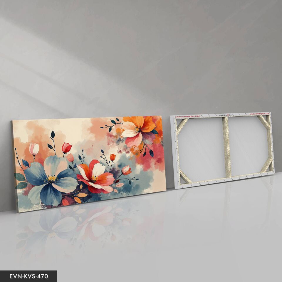 Canlı Renkli Çiçekler Tek Parça Kanvas - Canvas Tablo