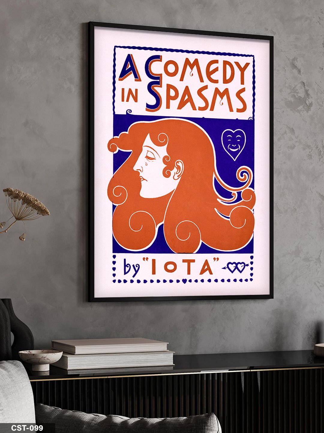 A Comedy İn Spasms Yazılı Tek Parça Ahşap Çerçeveli Tablo Siyah - 20 x 30 CM