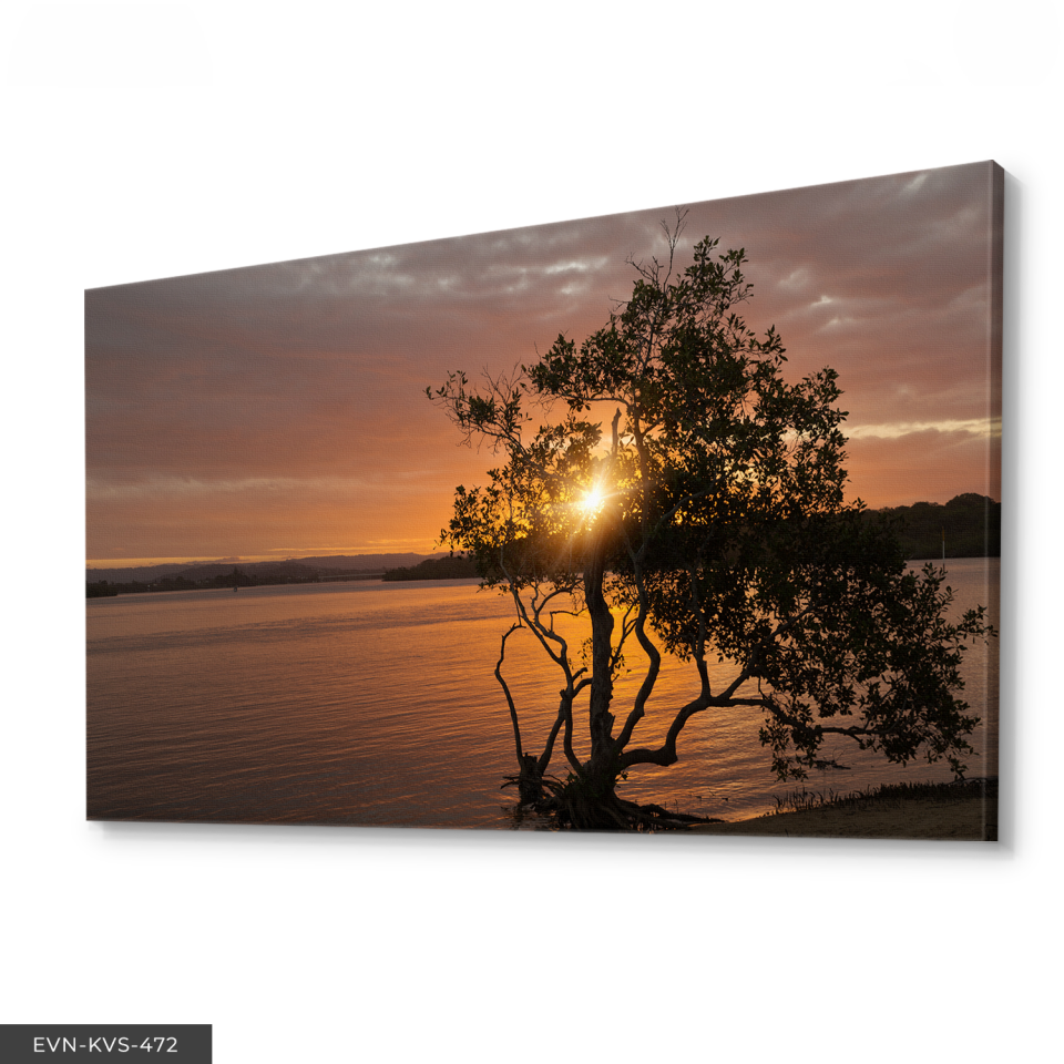 Deniz ve Günbatımı Tek Parça Kanvas - Canvas Tablo 140 x 90 CM - Çok Renkli
