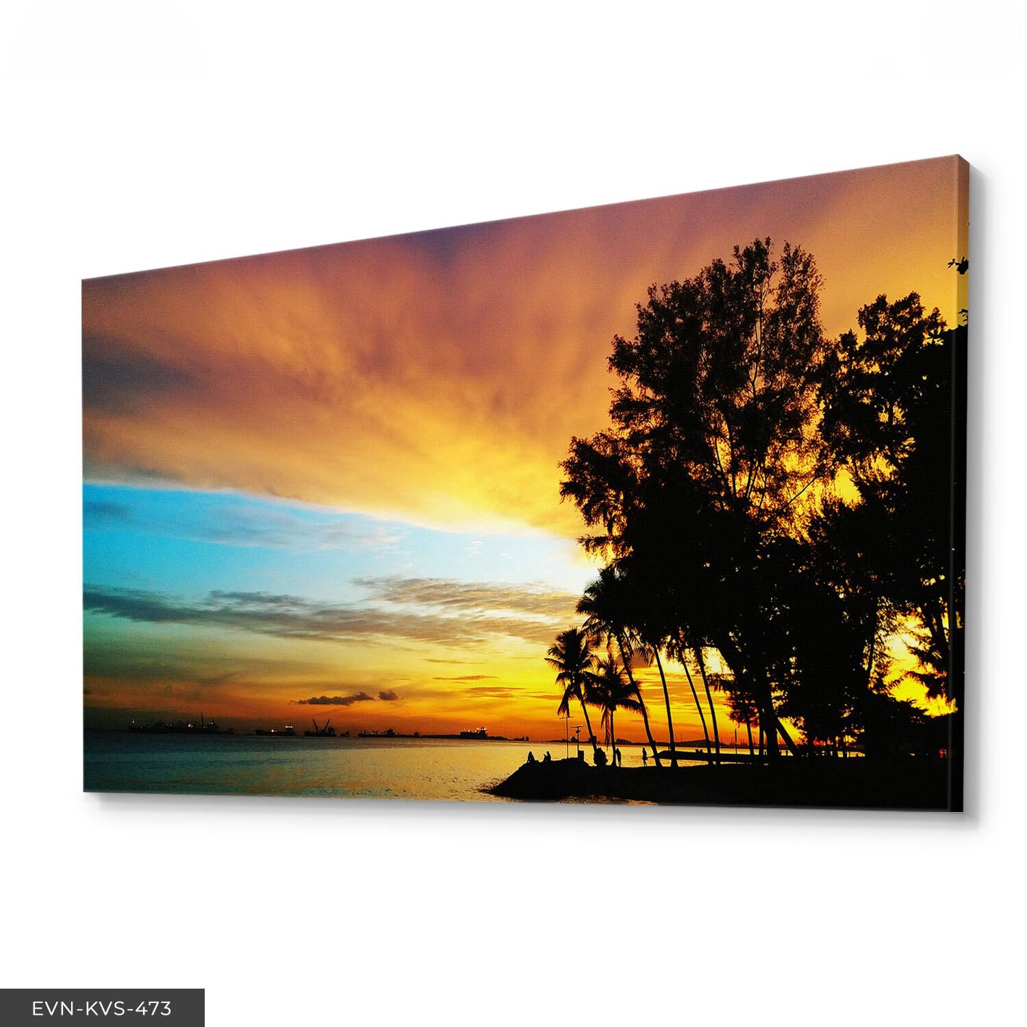 Deniz ve Günbatımı Tek Parça Kanvas - Canvas Tablo