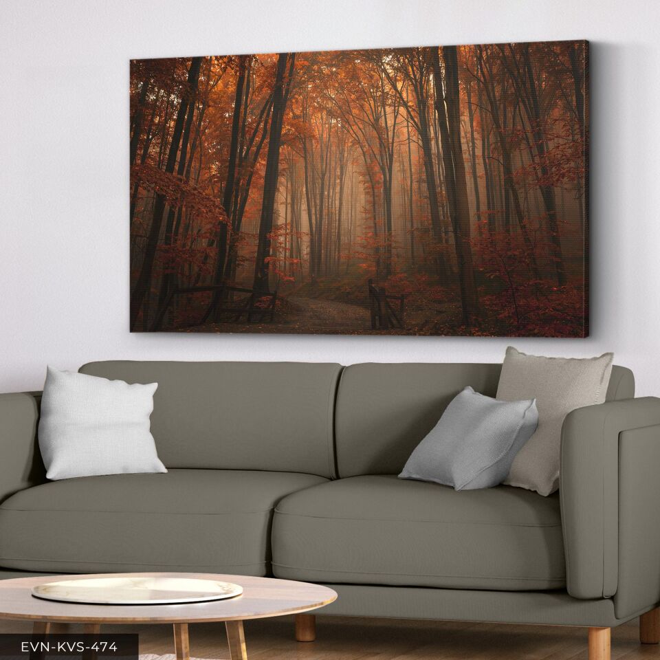 Orman Yolu Tek Parça Kanvas - Canvas Tablo