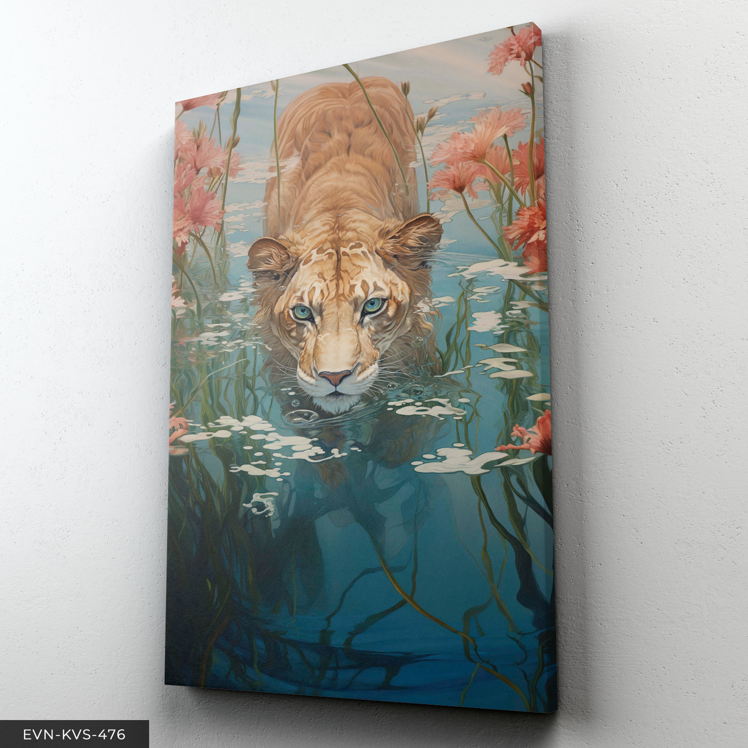 Kaplan Tek Parça Kanvas - Canvas Tablo 140 x 90 CM - Çok Renkli