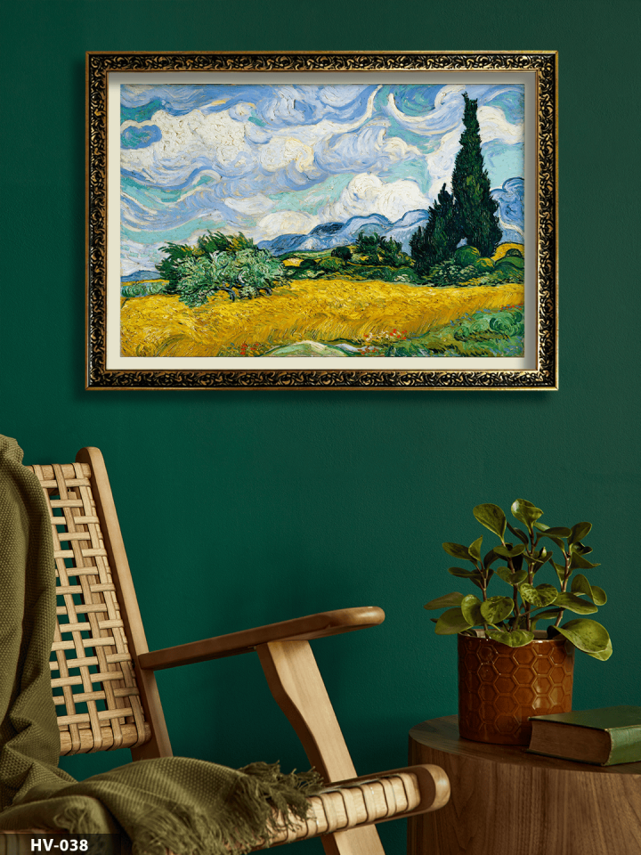Selvili Çayır Vintage Desenli Premium Çerçeveli Tek Parça Tablo 75x55 CM HV
