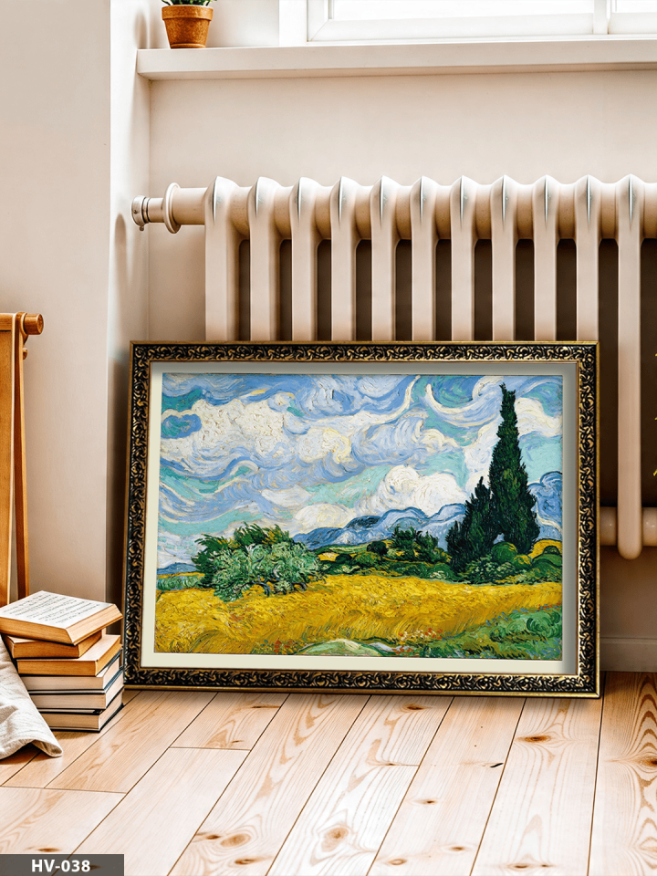 Selvili Çayır Vintage Desenli Premium Çerçeveli Tek Parça Tablo 75x55 CM HV
