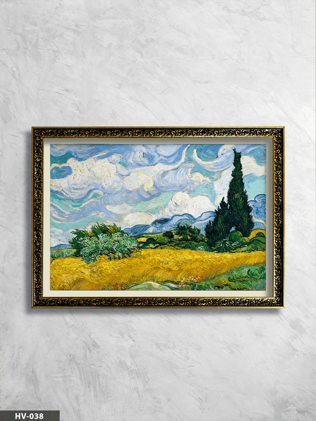 Selvili Çayır Vintage Desenli Premium Çerçeveli Tek Parça Tablo 75x55 CM HV