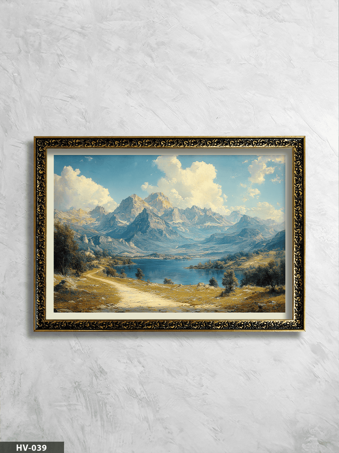 Doğa Manzarası Vintage Desenli Premium Çerçeveli Tek Parça Tablo 75x55 CM HV