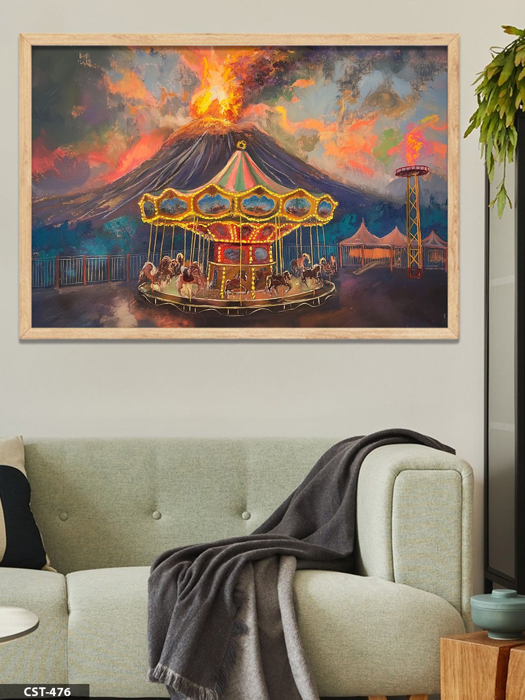 Atlı Karınca Tek Parça Ahşap Çerçeveli Tablo Naturel - 20 x 30 CM