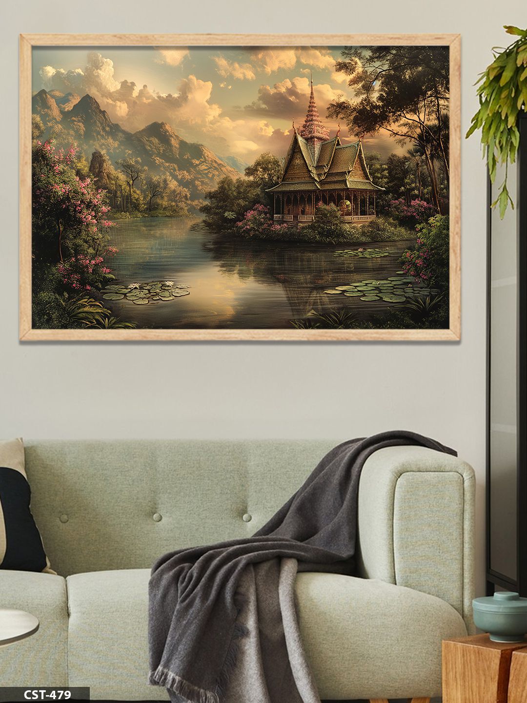 Tapınak Tek Parça Ahşap Çerçeveli Tablo Naturel - 20 x 30 CM