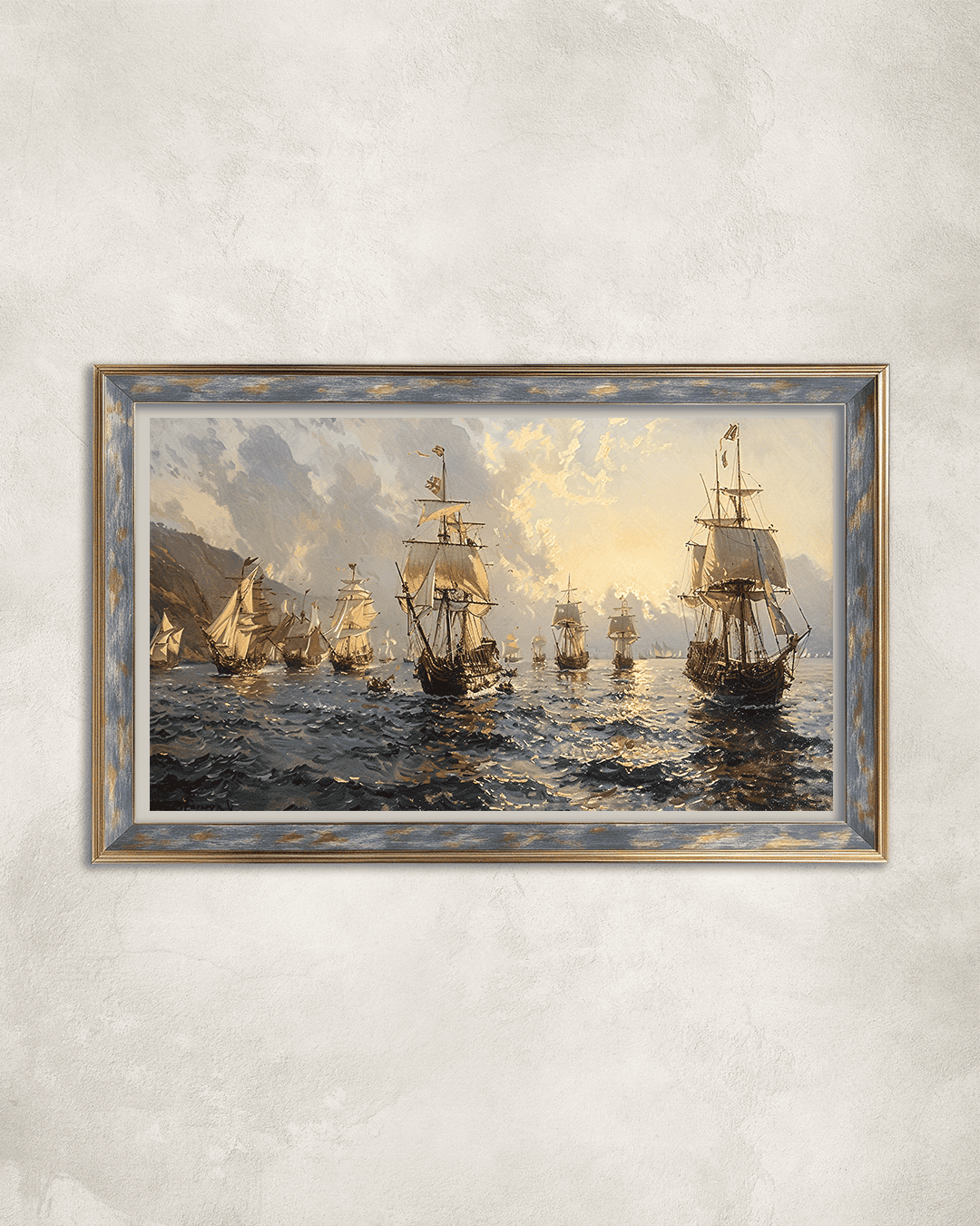 Yelkenliler Premium Çerçeveli Tek Parça Tablo 65X110 cm PRM