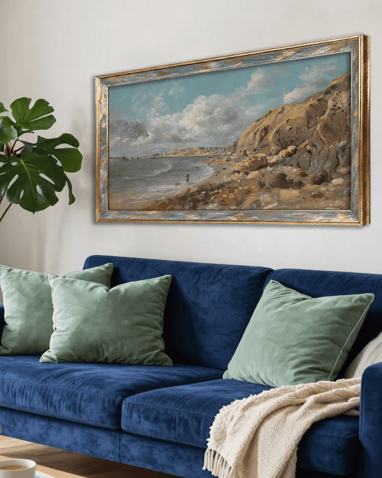 Sahil Yolu Premium Çerçeveli Tek Parça Tablo 65X110 cm PRM