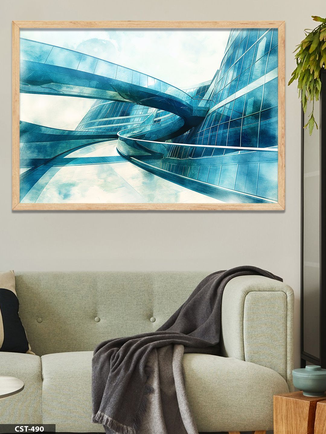 Mavi Geçit Tek Parça Ahşap Çerçeveli Tablo Naturel - 20 x 30 CM