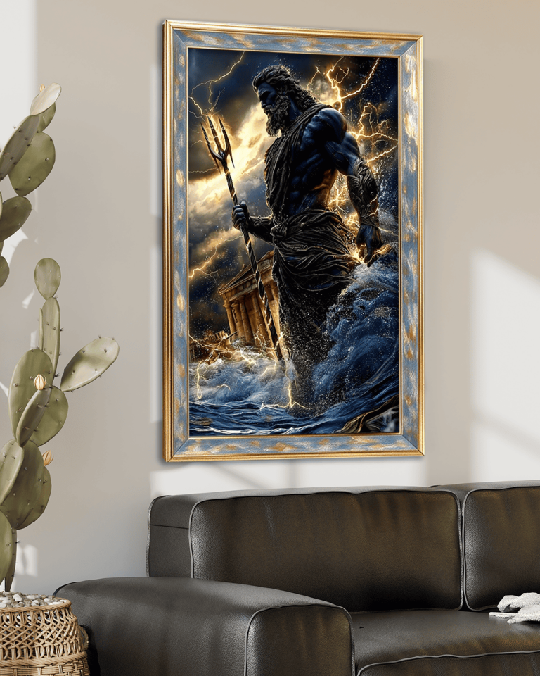 Poseidon Premium Çerçeveli Tek Parça Tablo 65X110 cm PRM