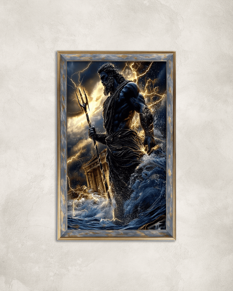 Poseidon Premium Çerçeveli Tek Parça Tablo 65X110 cm PRM