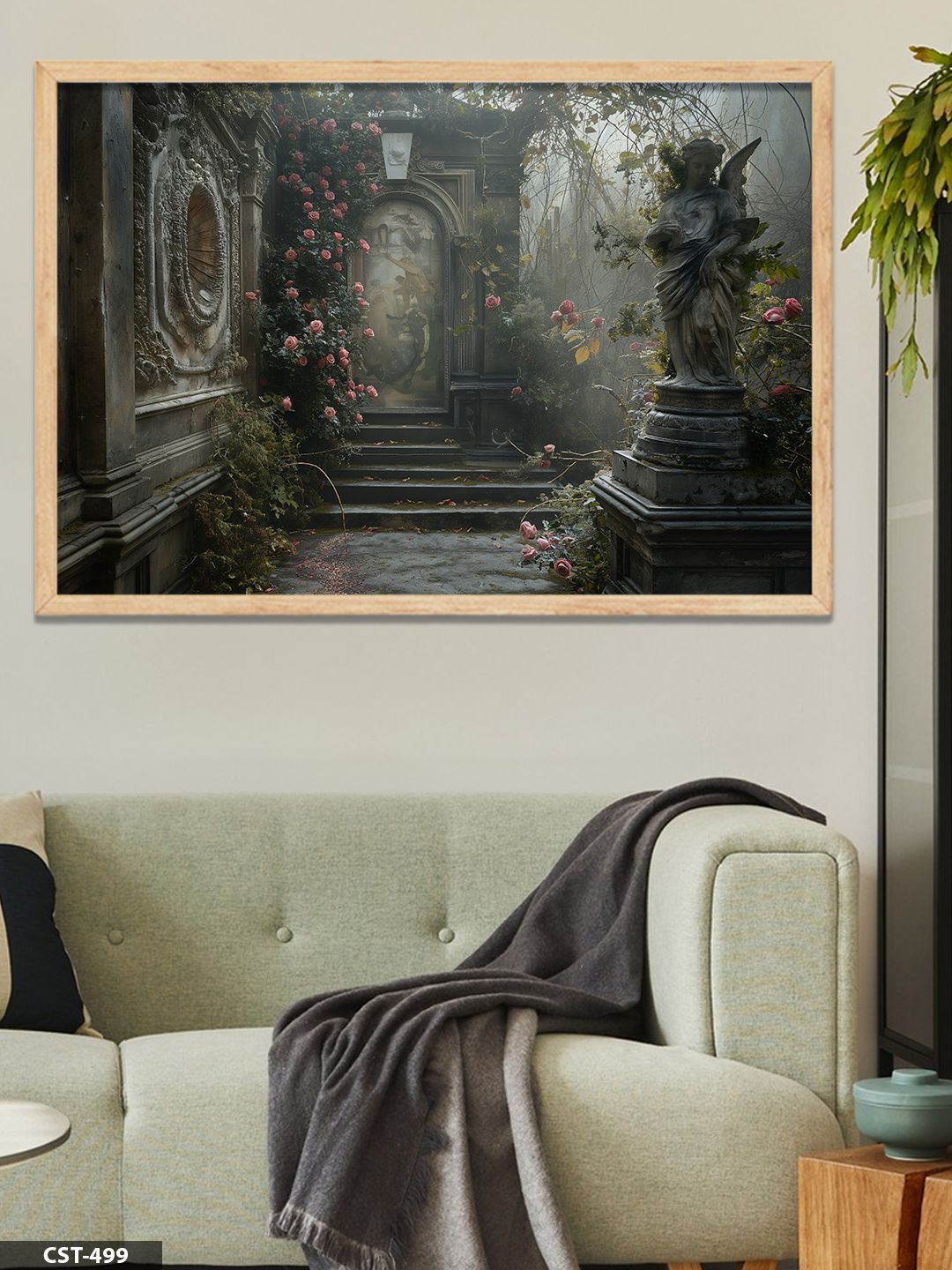 Gizli Bahçe Tek Parça Ahşap Çerçeveli Tablo Naturel - 20 x 30 CM