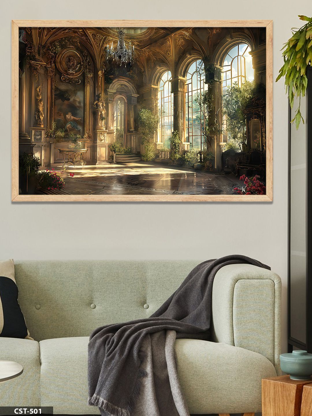 Güneşli Oda Tek Parça Ahşap Çerçeveli Tablo Naturel - 20 x 30 CM