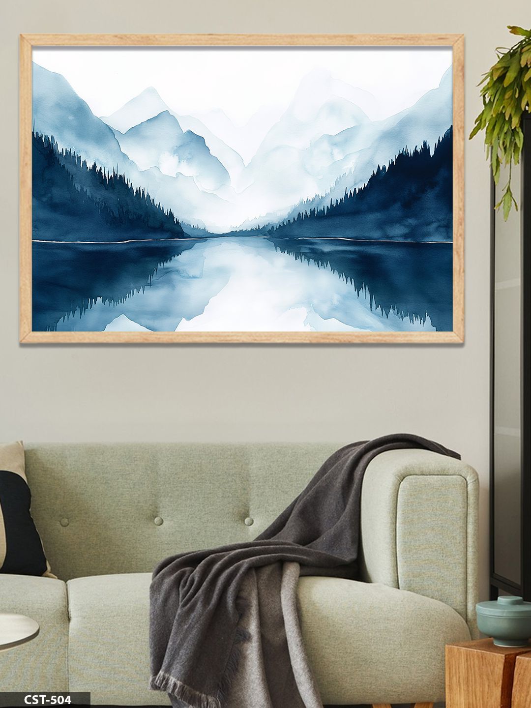 Yansıma Manzara Tek Parça Ahşap Çerçeveli Tablo Naturel - 20 x 30 CM