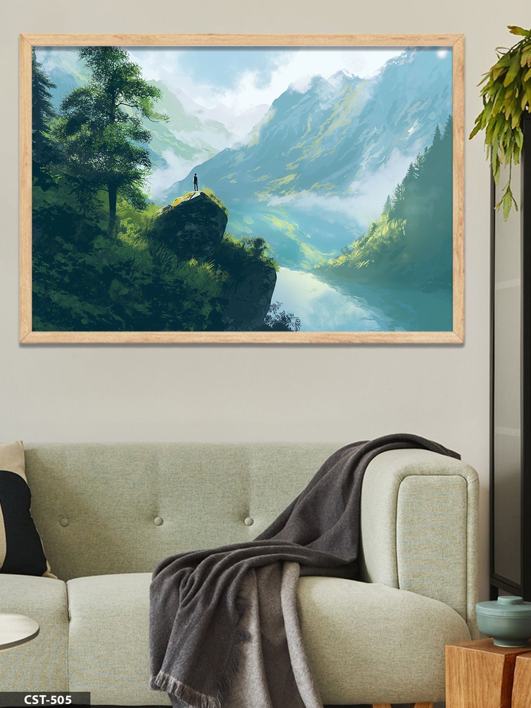 Yüksekten Bakış Tek Parça Ahşap Çerçeveli Tablo Naturel - 20 x 30 CM