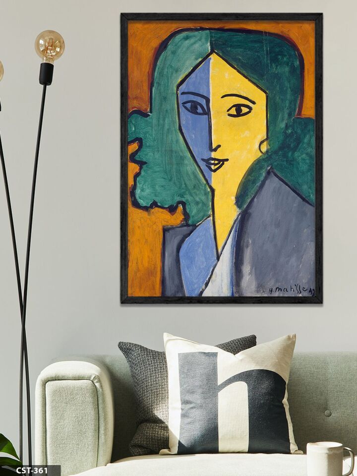 Henri Matisse Portrait Of Lydia Delectorskaya Tek Parça Ahşap Çerçeveli Tablo Siyah - 50 x 70 CM