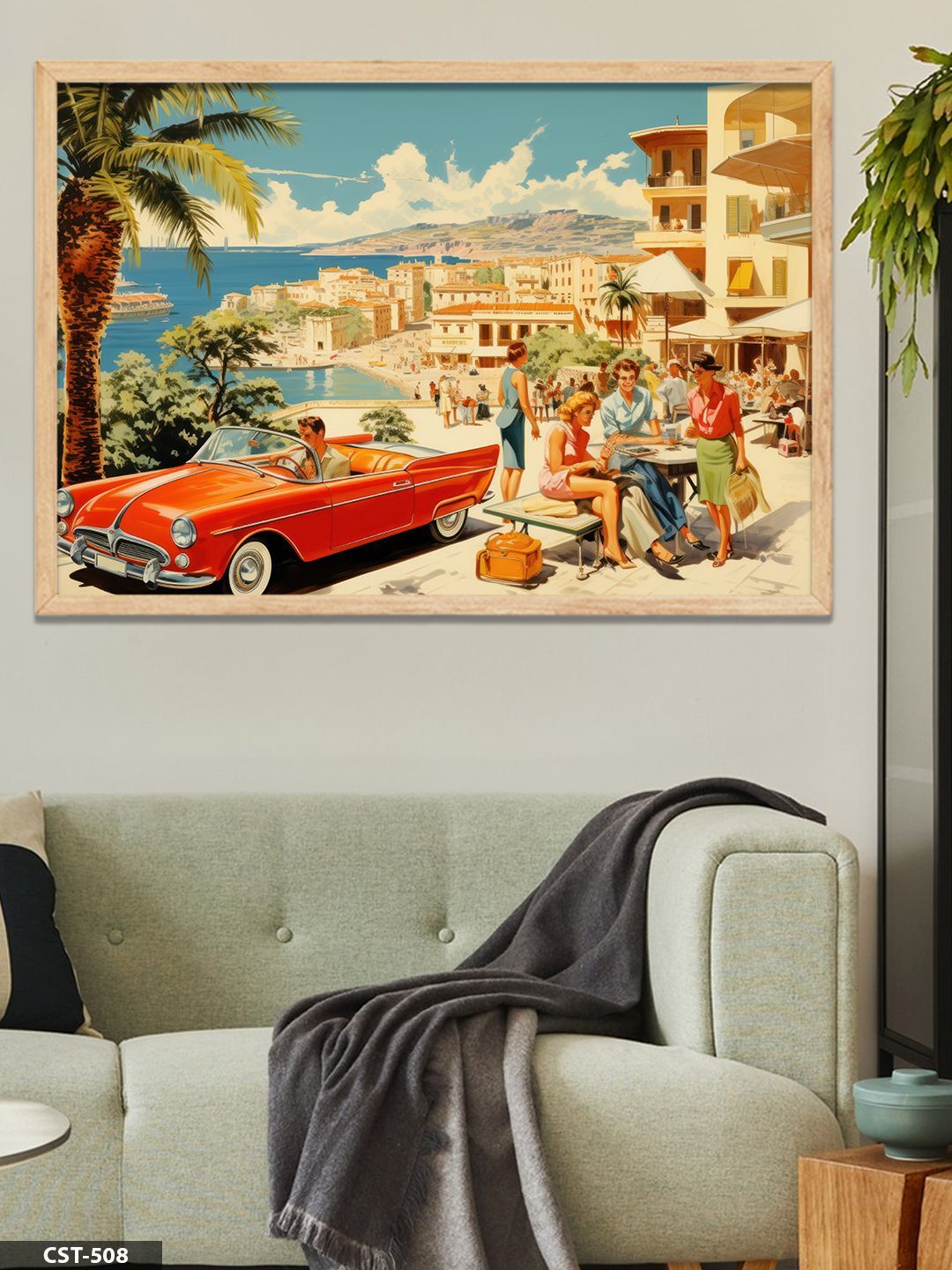 Yaz Tatili Tek Parça Ahşap Çerçeveli Tablo Naturel - 20 x 30 CM