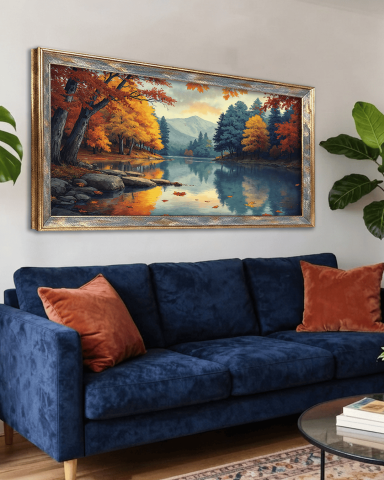 Doğa Manzarası Premium Çerçeveli Tek Parça Tablo 65X110 cm PRM