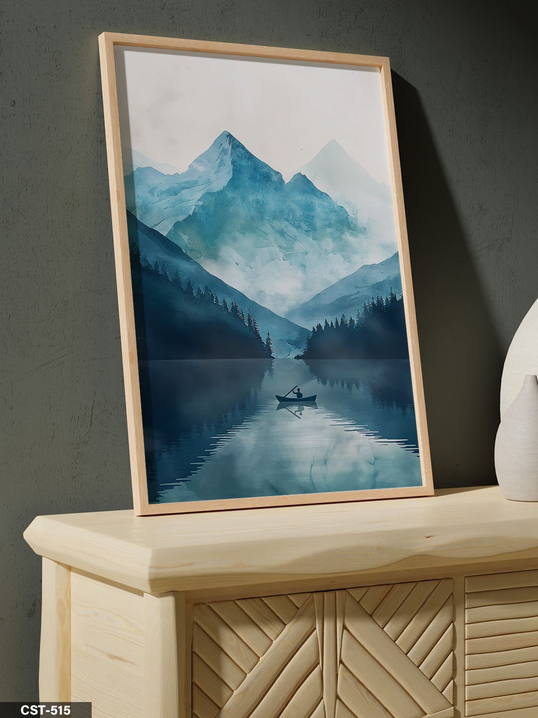 Yansıma Manzara Tek Parça Ahşap Çerçeveli Tablo Naturel - 20 x 30 CM