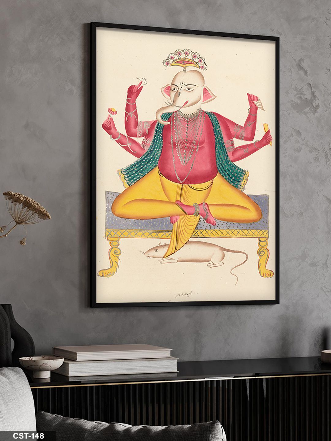 Ellerini Kaldırmış Figür illüstrasyon Tek Parça Ahşap Çerçeveli Tablo Siyah - 20 x 30 CM