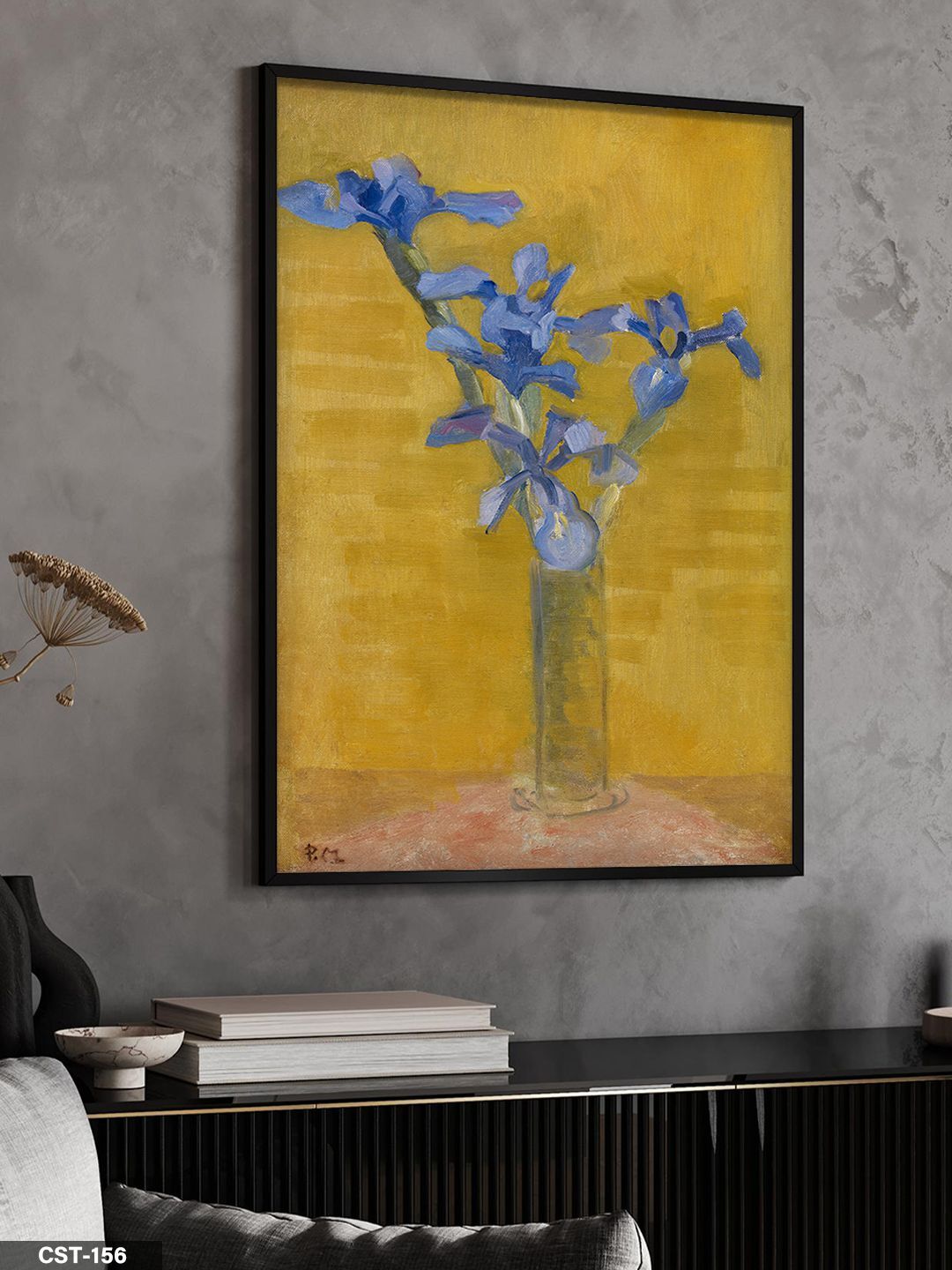 Mavi Ağaç Tek Parça Ahşap Çerçeveli Tablo Siyah - 20 x 30 CM