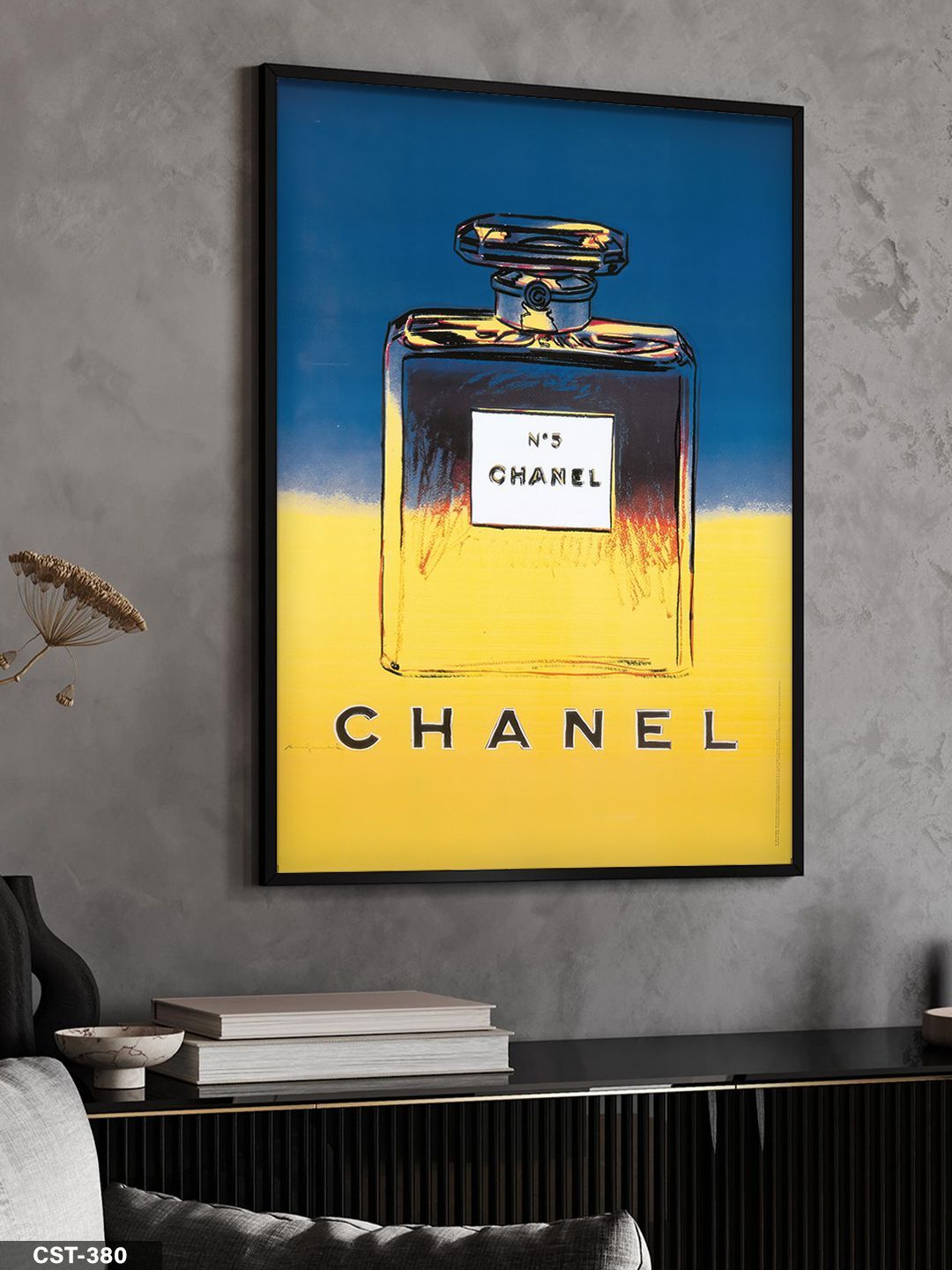 Parfüm Şişesi Tek Parça Ahşap Çerçeveli Tablo Siyah - 50 x 70 CM