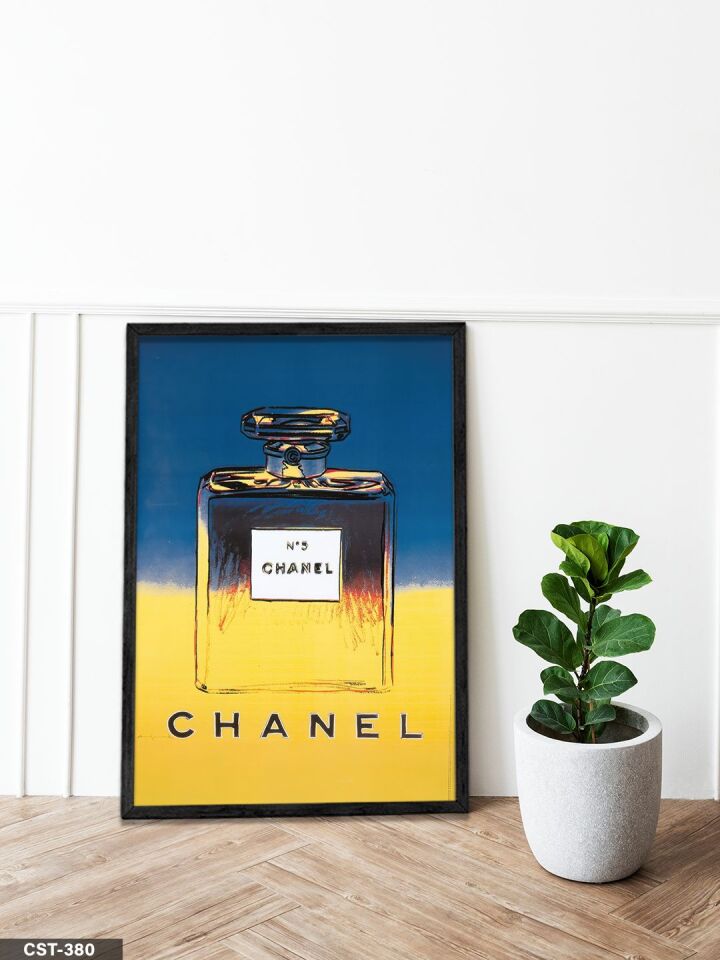 Parfüm Şişesi Tek Parça Ahşap Çerçeveli Tablo Siyah - 50 x 70 CM