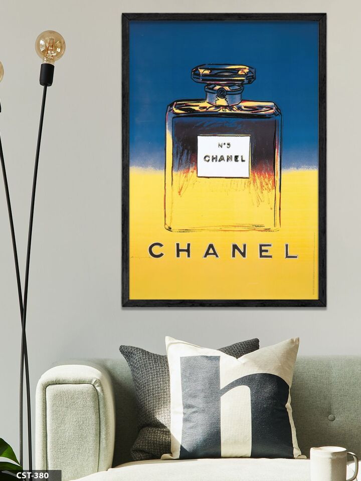 Parfüm Şişesi Tek Parça Ahşap Çerçeveli Tablo Siyah - 50 x 70 CM